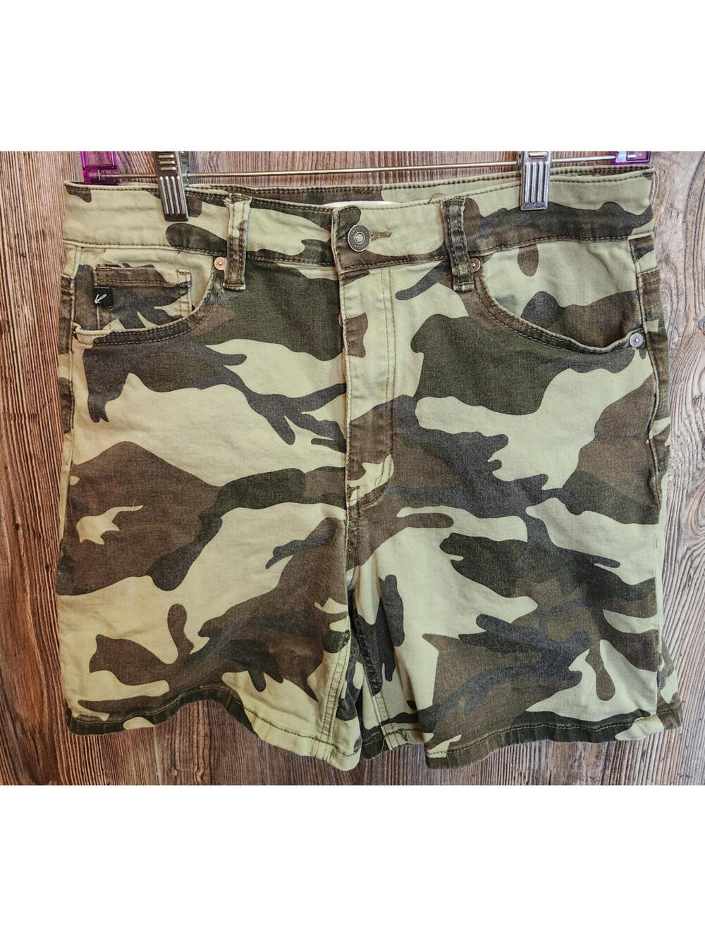 Kancan Hunter Camo Denim Shorts Women Size Large (29x3.5) Military Outdoors